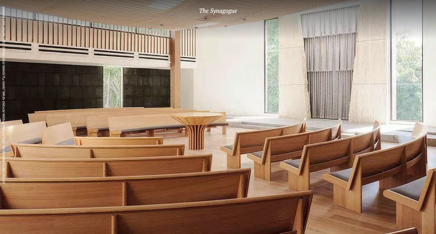 Render of the building's synagogue