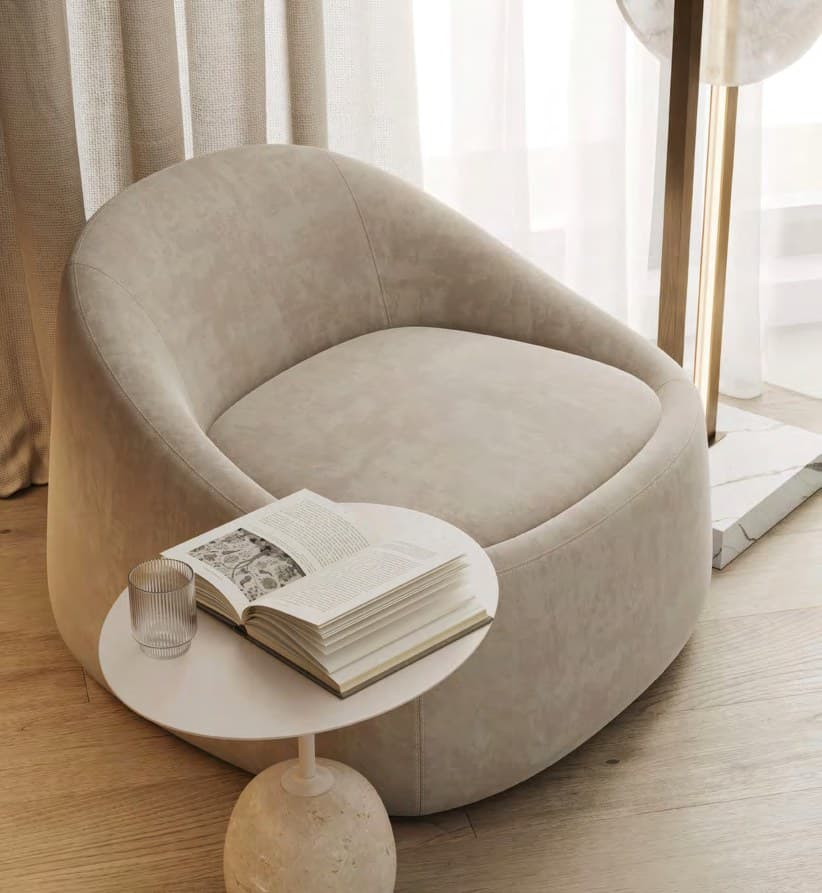 Render of a reading corner